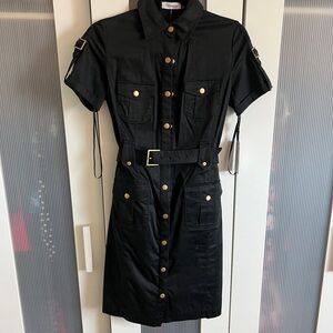 Stylish Black Button-Up Dress